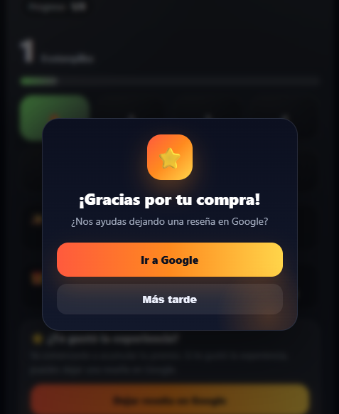 Invitación para dejar una reseña